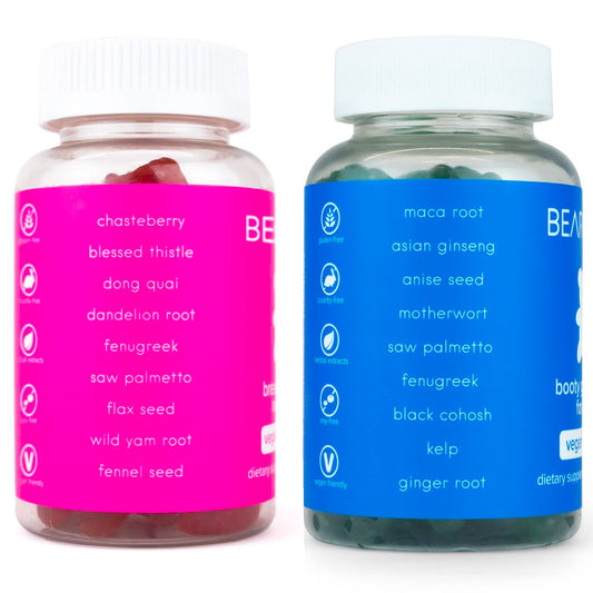 BEARVANA Top Support & Peach Support Combo Pack Gummies for Women | Workout Aid | Fitness Supplement | 9 Herbal Extracts Including Fenugreek, Maca Root, Fennel Seed | Essential Vitamins| Berry Flavor